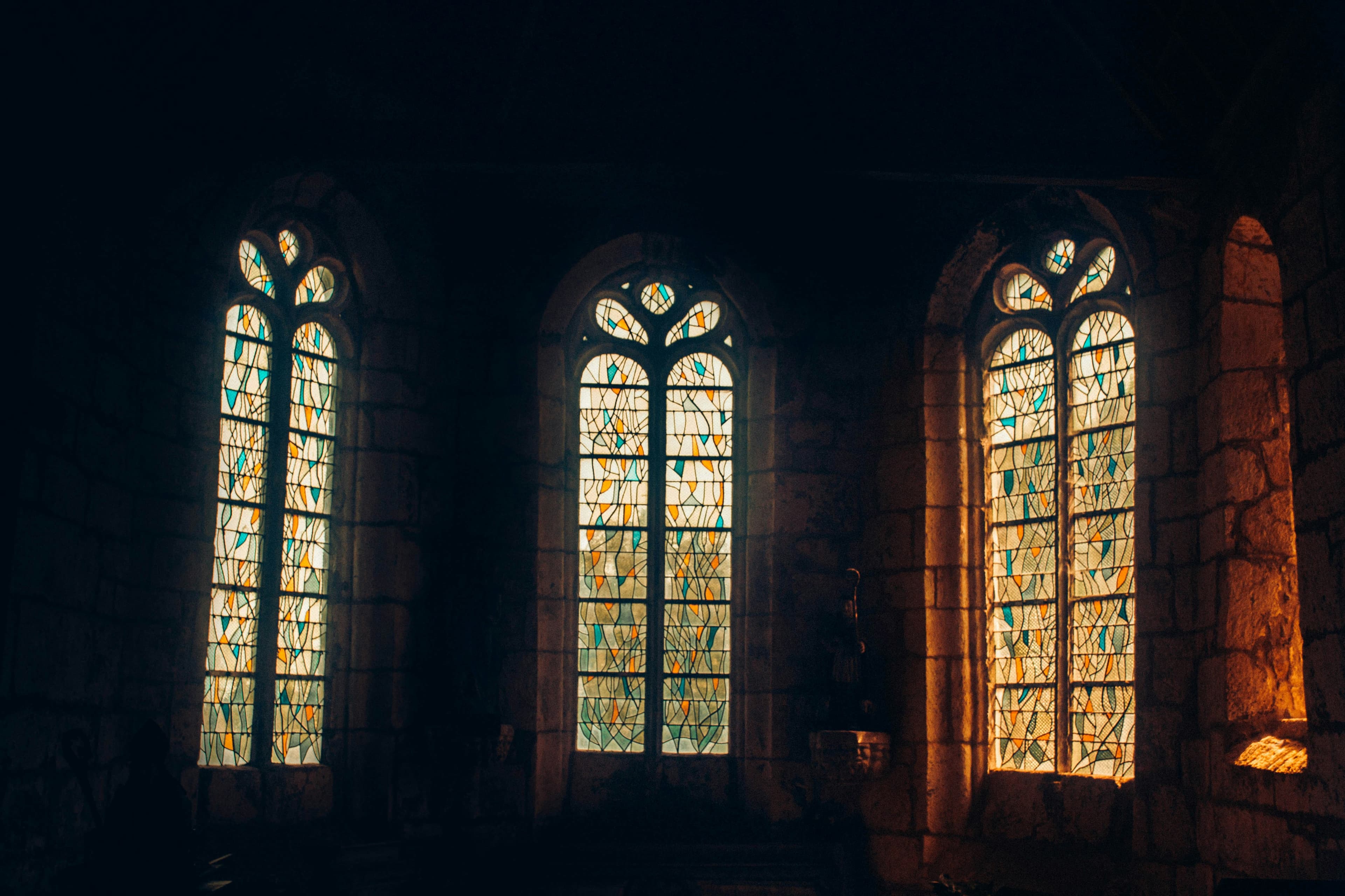 Three glass windows